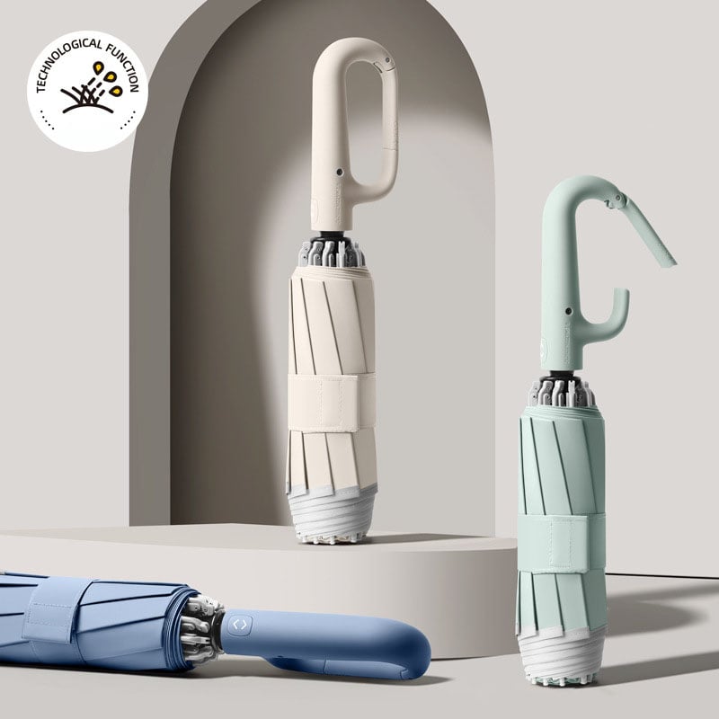 BowLift | Ring buckle umbrella, Reflective Safety Strip, Sturdy Windproof, Travel Portable