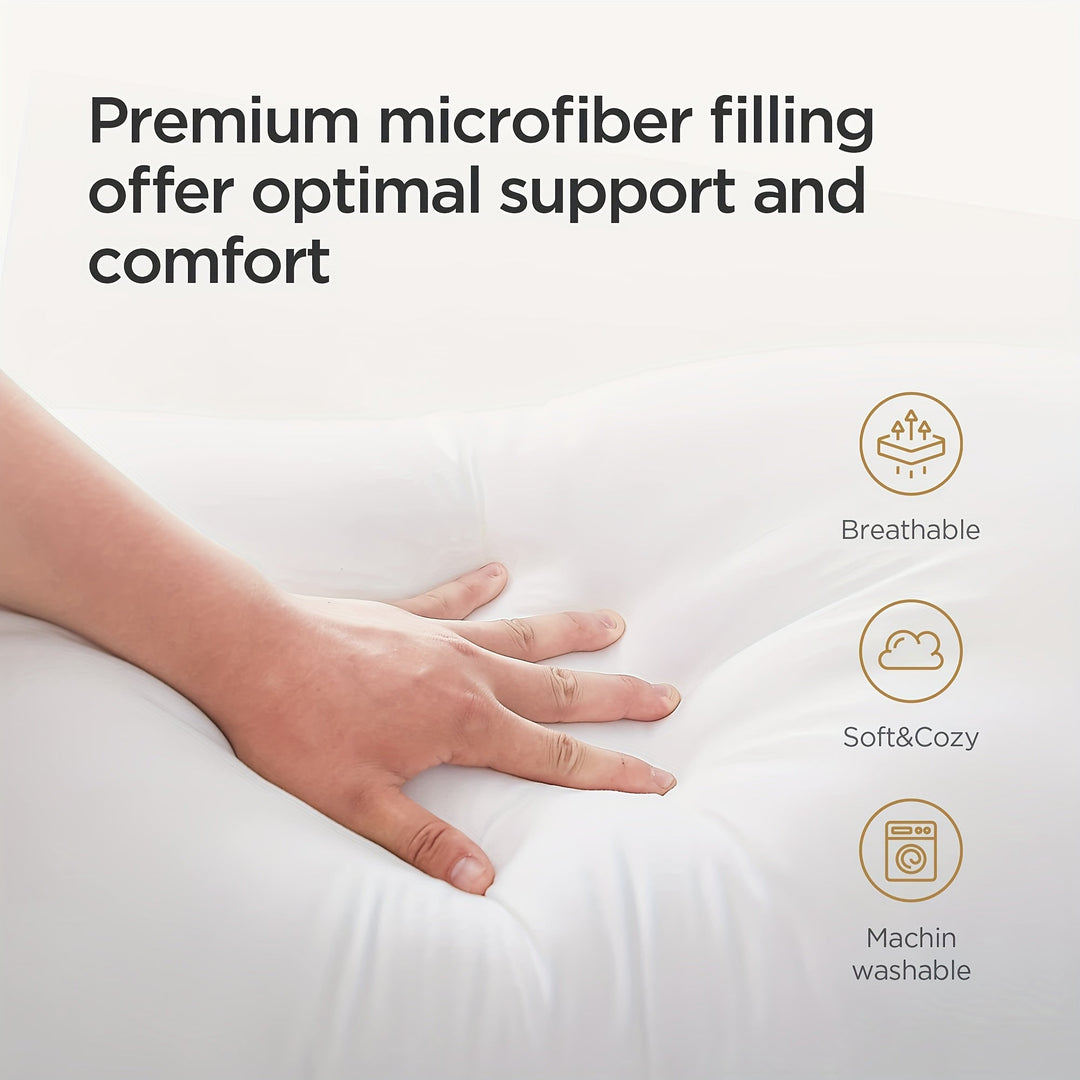 Cooling Bed Pillows for Sleeping – Luxury Hotel Quality with 3D Microfiber Filling and Breathable Cover – Ideal for Side, Back, and Stomach Sleepers, Queen Size | Bowlift