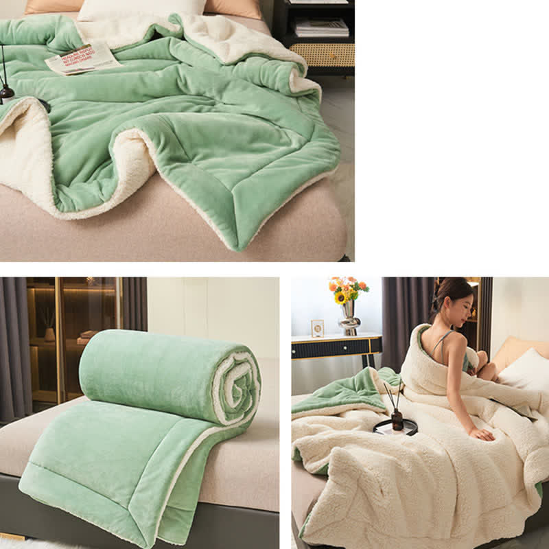 BowLift | Solid thick double-sided velvet cube blanket