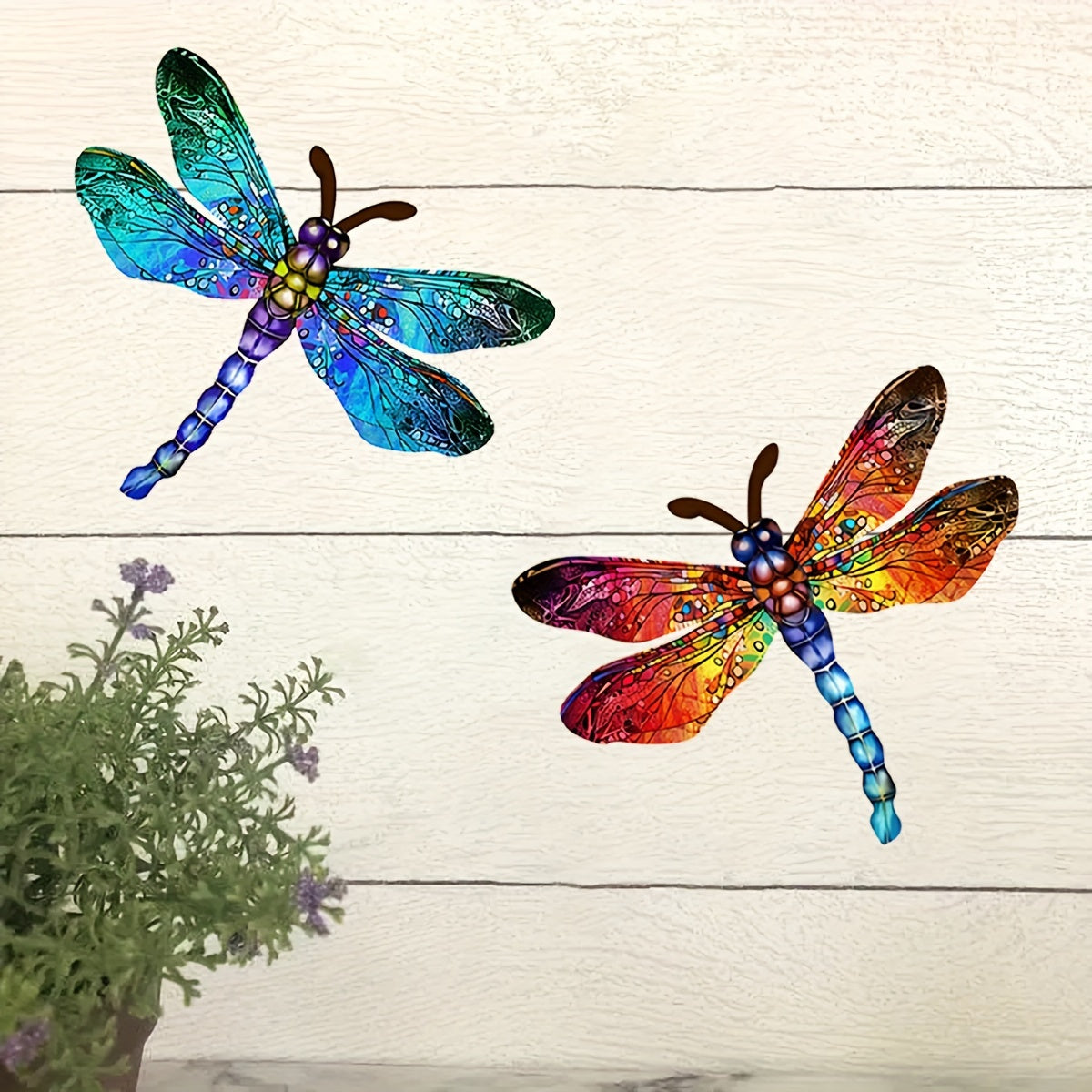 BowLift | 1/2 piece vibrant dragonfly wall art made of metal – artistic outdoor decoration for gardens, homes, and events – durable, versatile, and eye-catching – a perfect gift idea for any occasion
