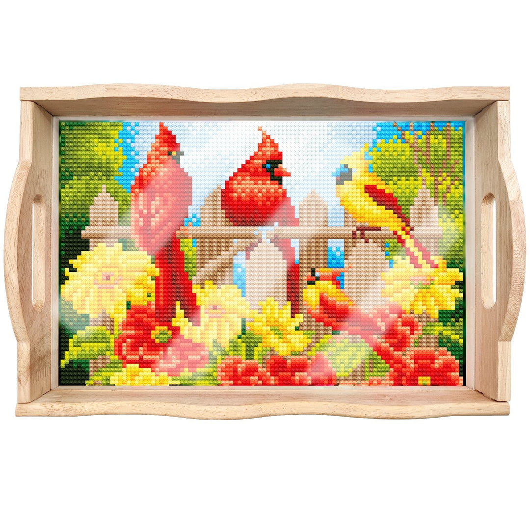BowLift | DIY Diamond Painting Wooden Tray Food Tray with Handle Living Room Decoration Mandala Wooden Tray Kit