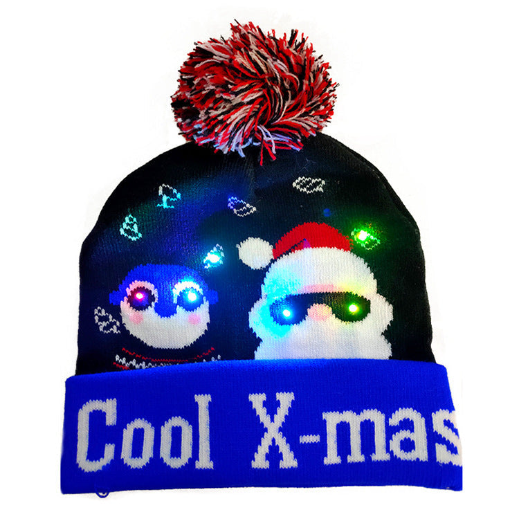 BowLift | Christmas Decoration Knitted LED Light Cap Christmas Tree Snowman Adult Child Hat