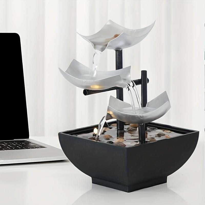 BowLift | Glow LED Leaf Fountain – Modern Indoor Water Feature