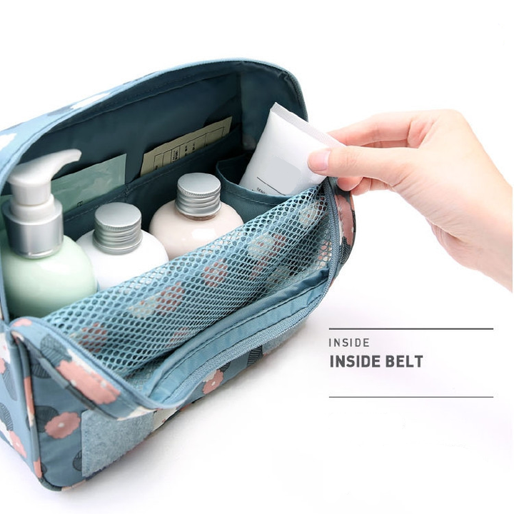 BowLift | Travique Travel Cosmetic Bag | Water Repellent & with Hook | Foldable & Padded | For Women & Men