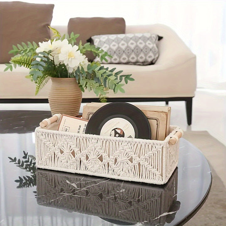 Boho Chic - Natural Cotton Storage Basket for Elegant Interior Bowlift