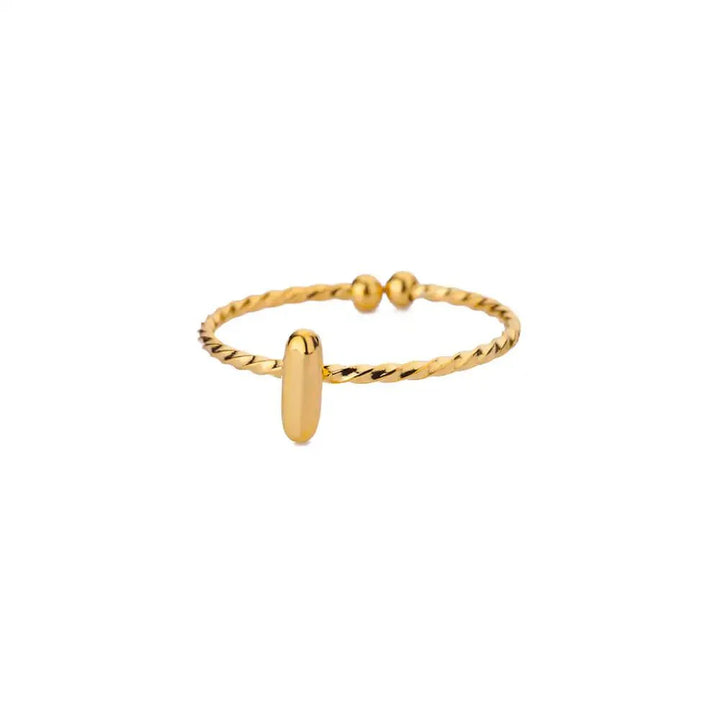 BowLift | Dainty Adjustable Bubble Letter Initial Ring