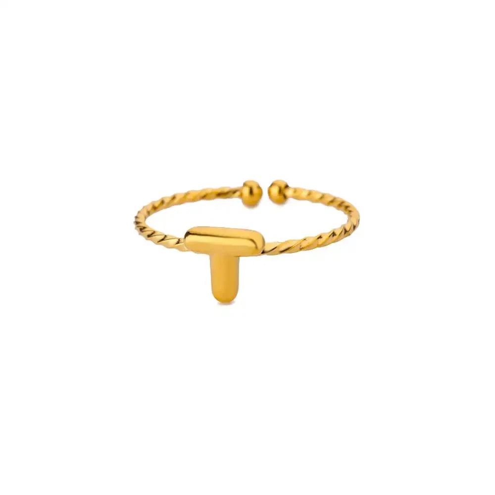BowLift | Dainty Adjustable Bubble Letter Initial Ring