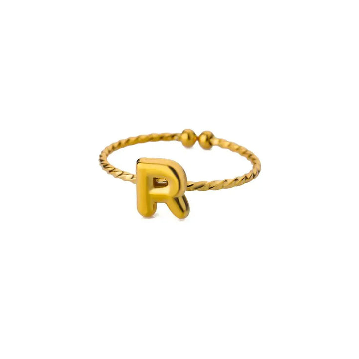 BowLift | Dainty Adjustable Bubble Letter Initial Ring