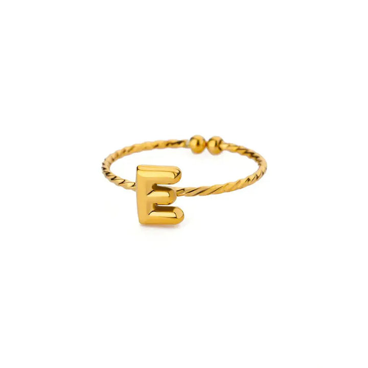 BowLift | Dainty Adjustable Bubble Letter Initial Ring