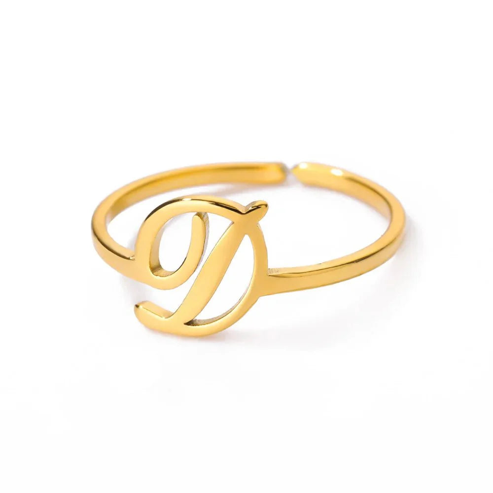 BowLift | Dainty Adjustable Classy Letter Initial Rings