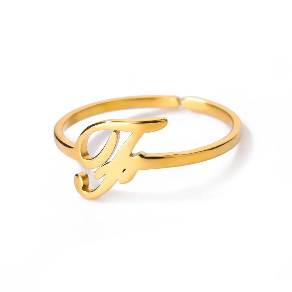 BowLift | Dainty Adjustable Classy Letter Initial Rings