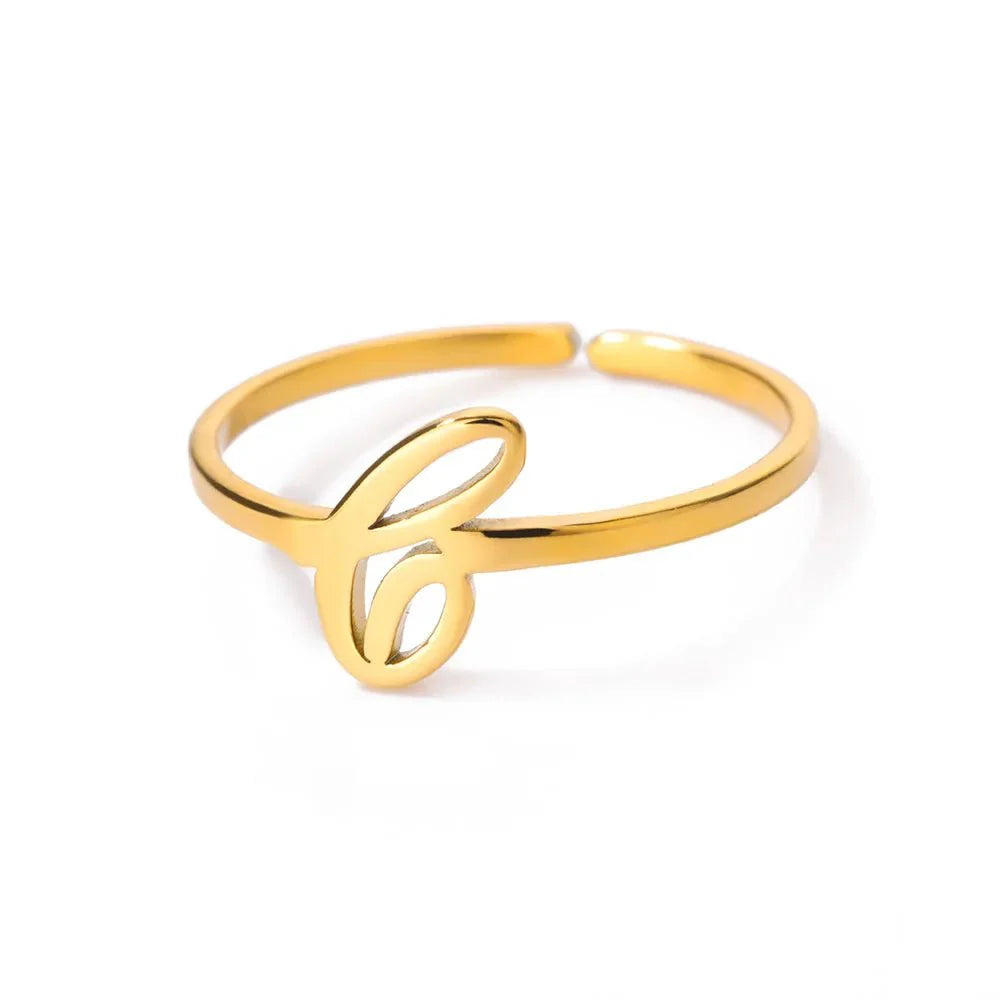 BowLift | Dainty Adjustable Classy Letter Initial Rings