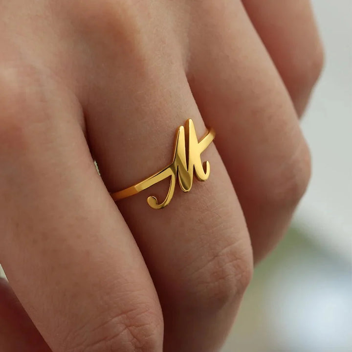 BowLift | Dainty Adjustable Classy Letter Initial Rings
