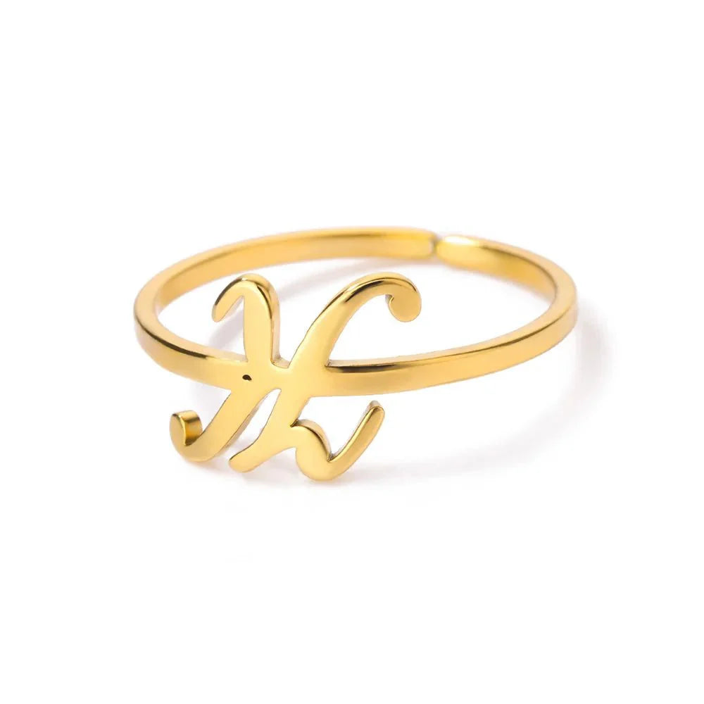 BowLift | Dainty Adjustable Classy Letter Initial Rings