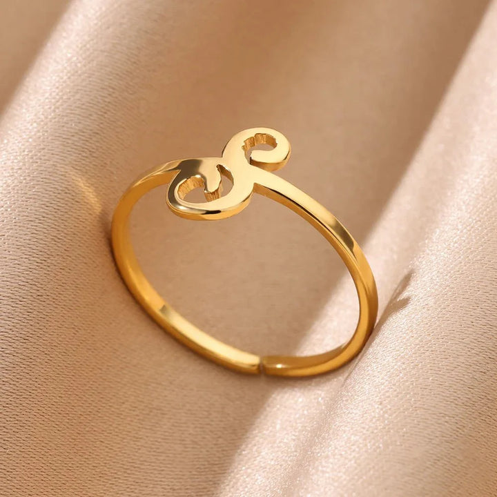 BowLift | Dainty Adjustable Classy Letter Initial Rings