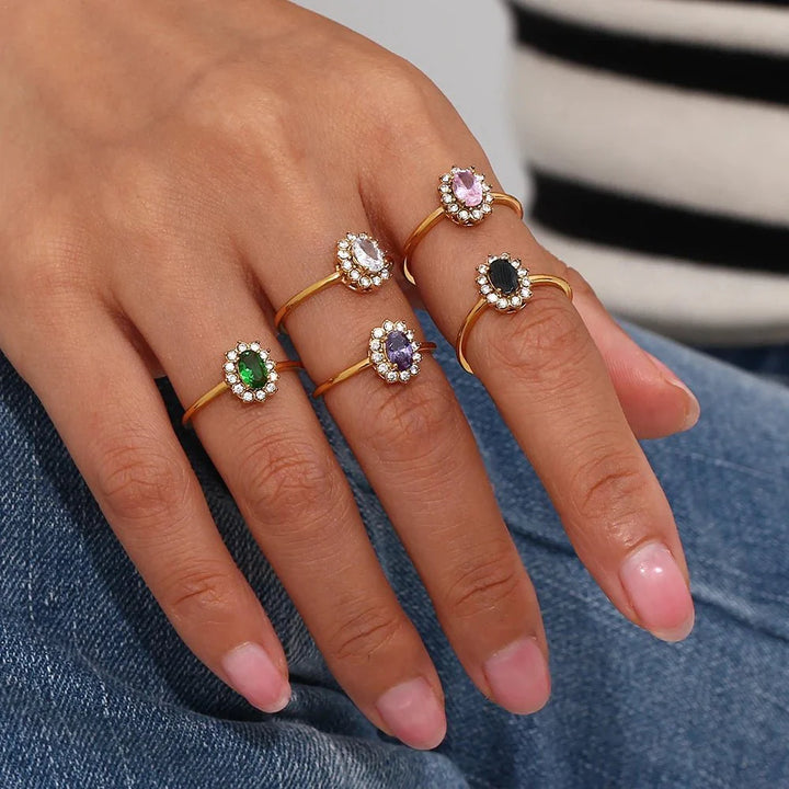 BowLift | Dainty Adjustable Oval Diamond Rings