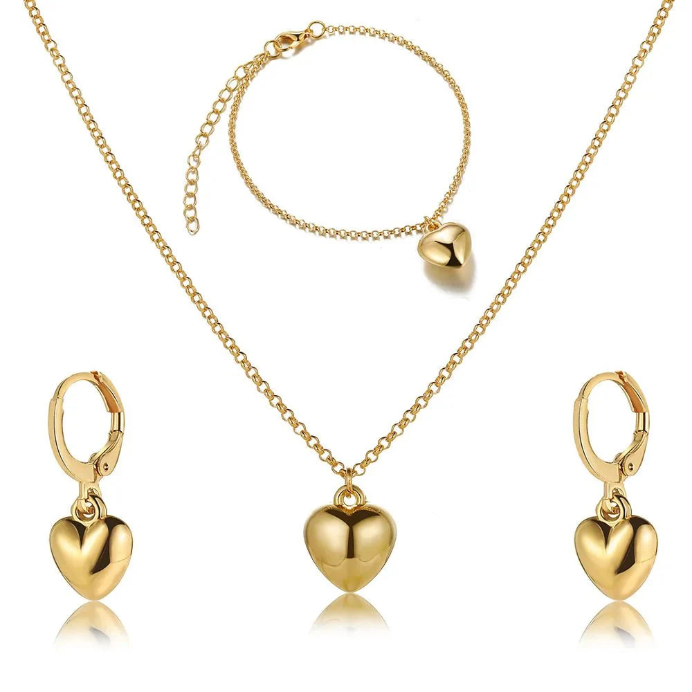 BowLift | Dainty Balloon Heart Necklace, Bracelet, and Earring Set