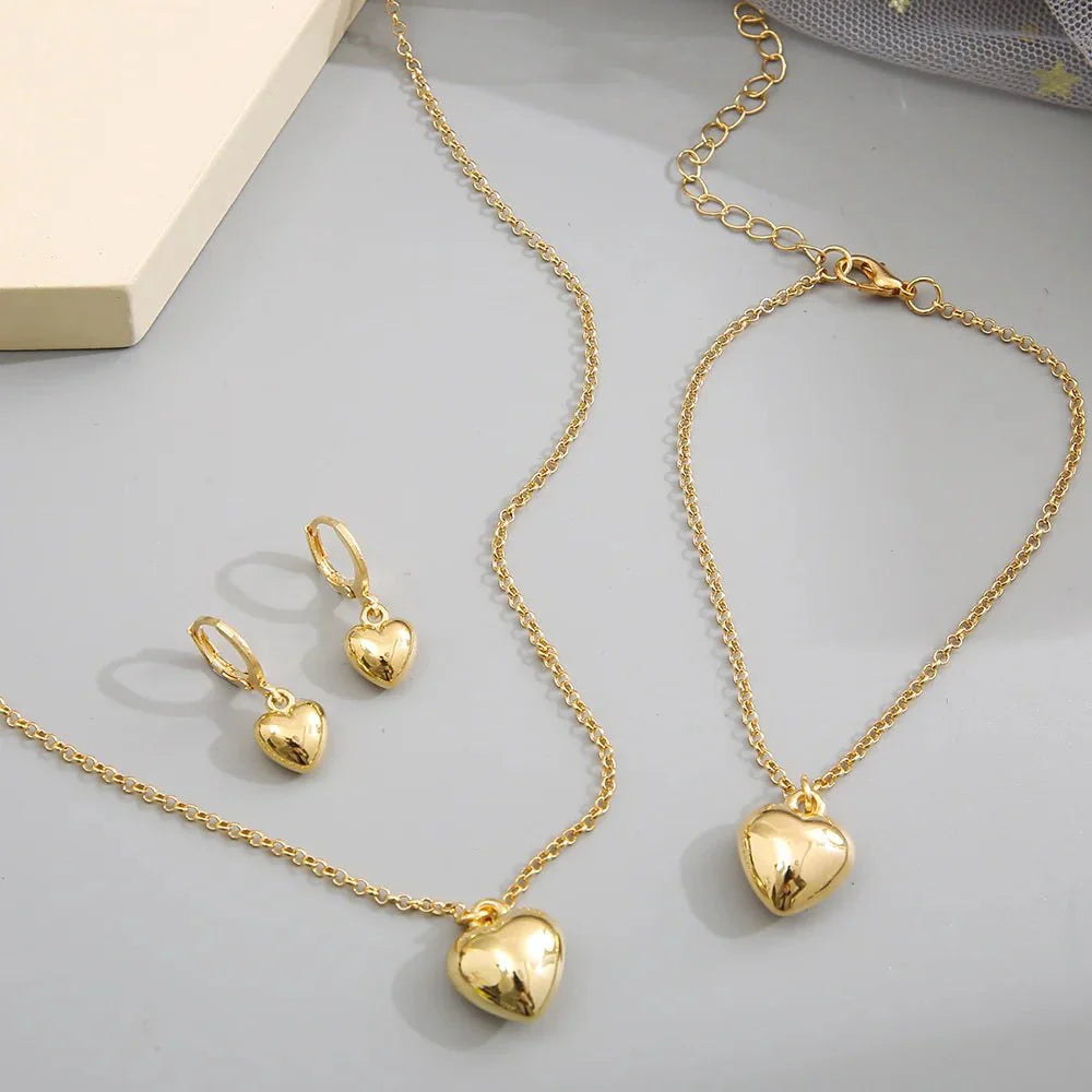 BowLift | Dainty Balloon Heart Necklace, Bracelet, and Earring Set