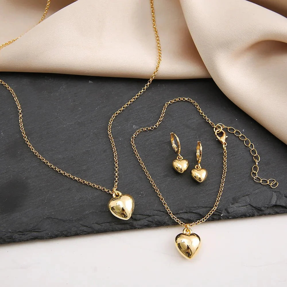 BowLift | Dainty Balloon Heart Necklace, Bracelet, and Earring Set