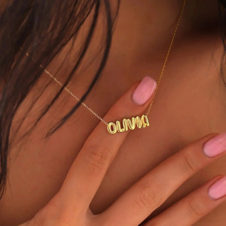 BowLift | Dainty Bubble Letter Name Necklace