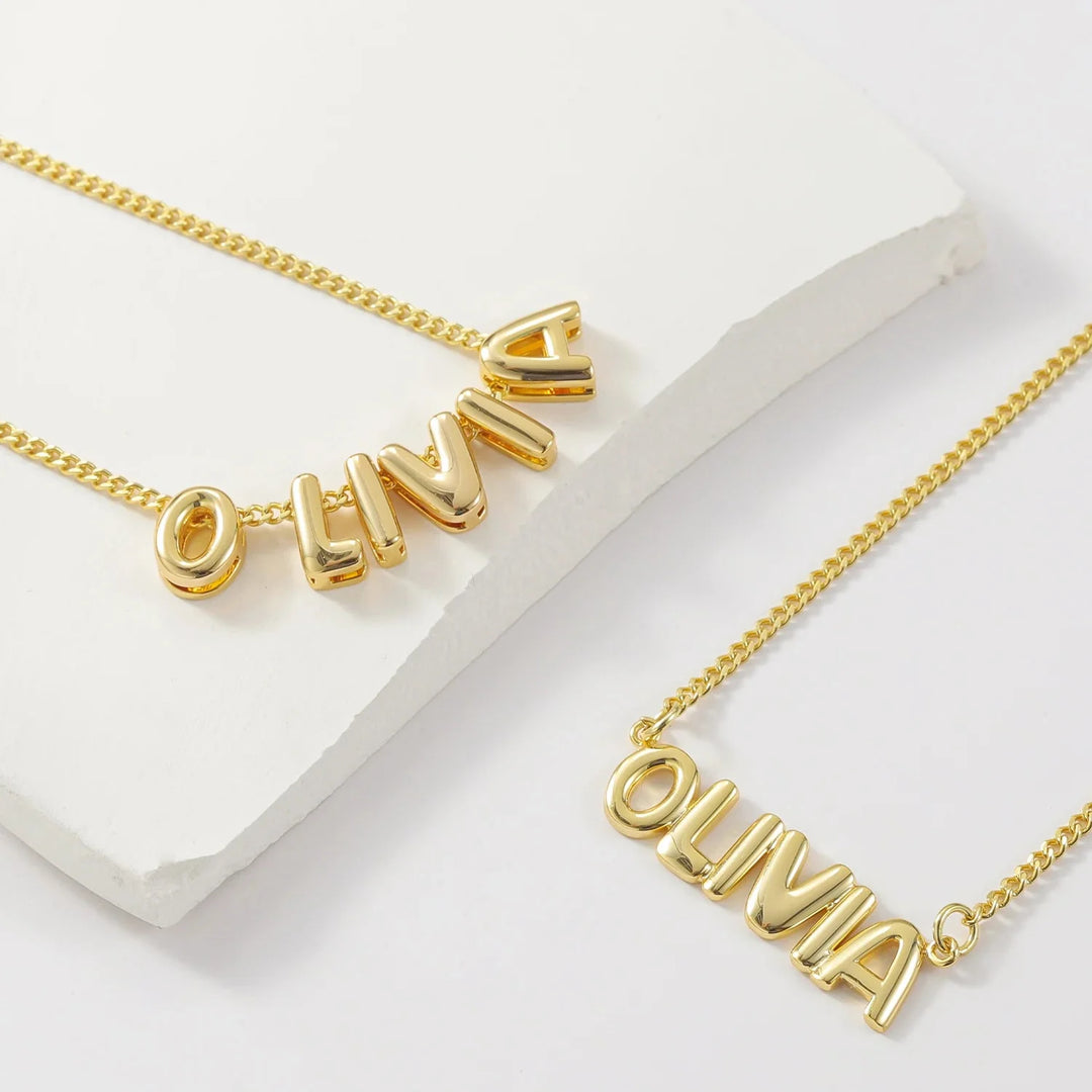 BowLift | Dainty Bubble Letter Name Necklace