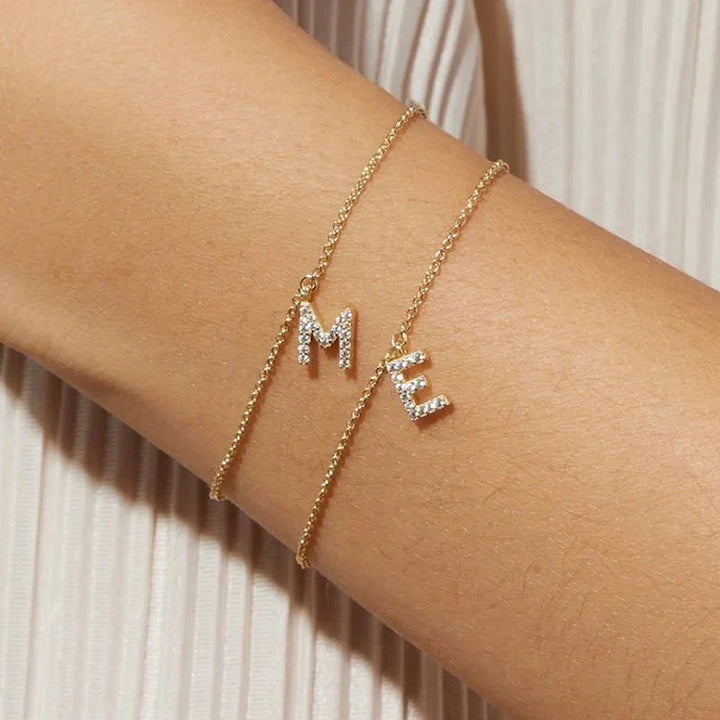 BowLift | Dainty Chain Diamond Initial Bracelet