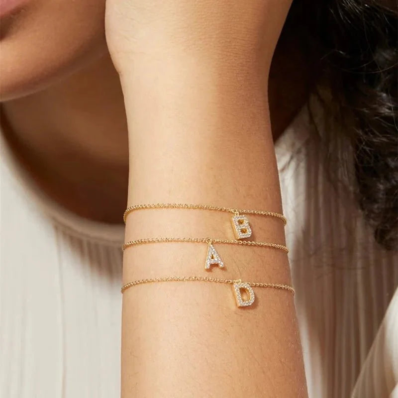 BowLift | Dainty Chain Diamond Initial Bracelet