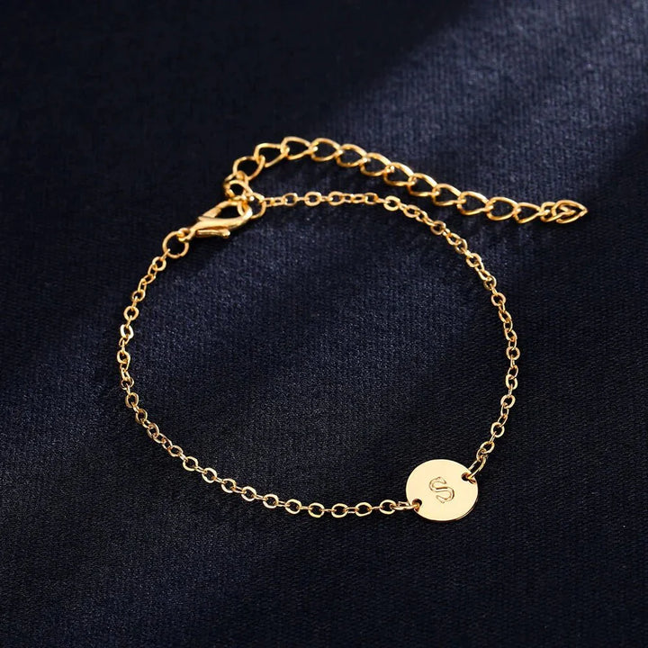 BowLift | Dainty Chain Letter Initial Charm Bracelet