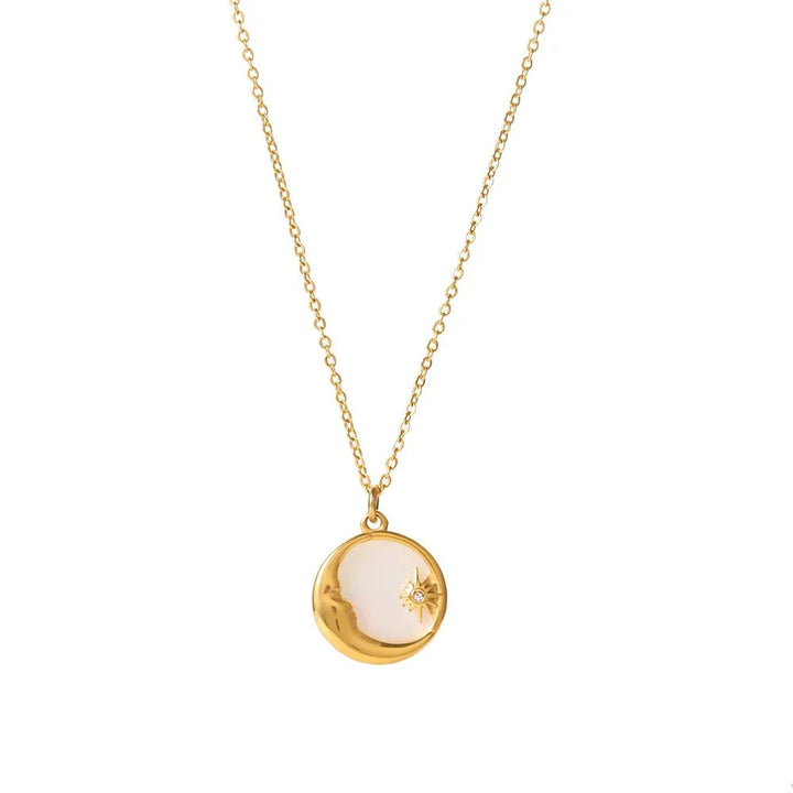 BowLift | Dainty Crescent Moon & Star Pendant Necklace