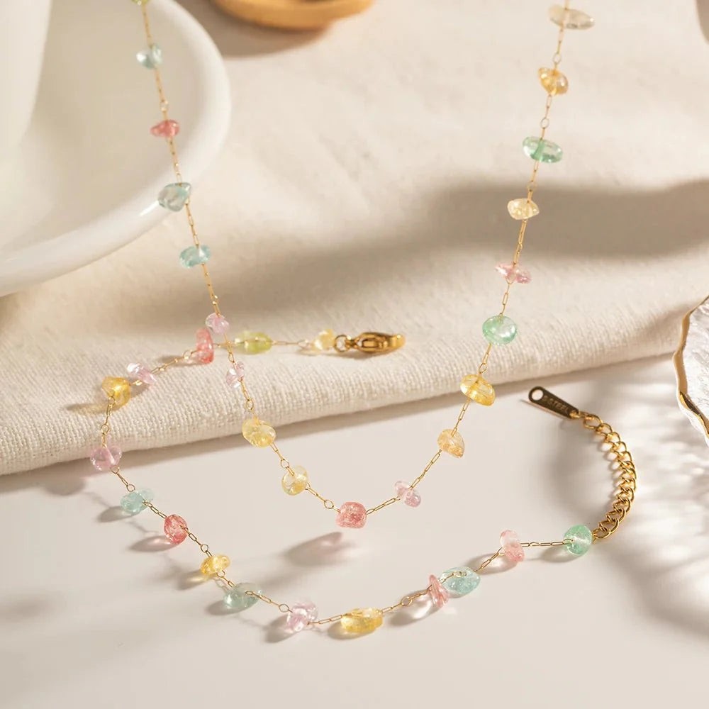 BowLift | Dainty Crystal Bracelet and Necklace Set