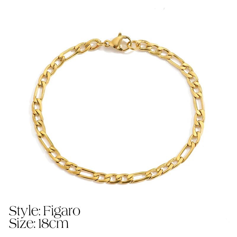 BowLift | Dainty Cuban Figaro Chain Letter Initial Bracelet