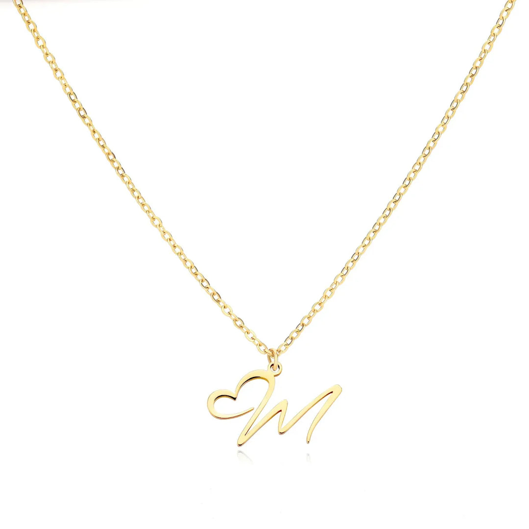 BowLift | Dainty Heart Letter Initial Necklace