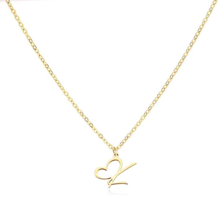 BowLift | Dainty Heart Letter Initial Necklace