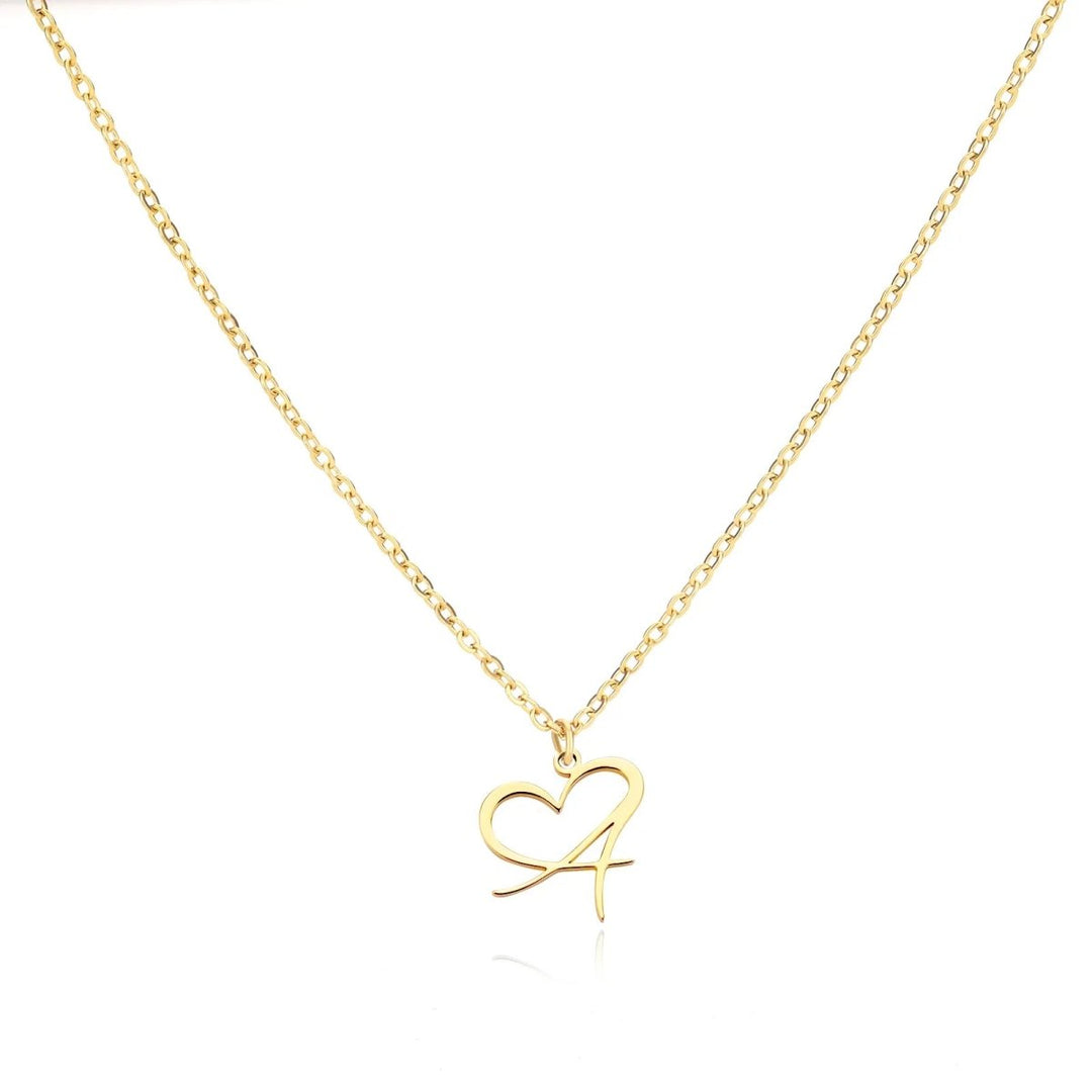 BowLift | Dainty Heart Letter Initial Necklace