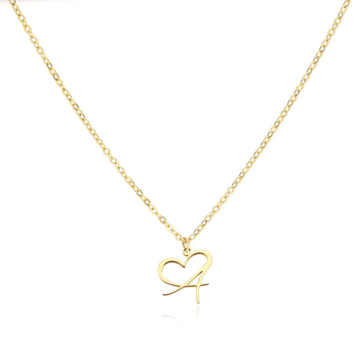 BowLift | Dainty Heart Letter Initial Necklace