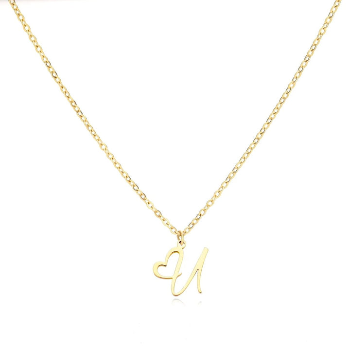 BowLift | Dainty Heart Letter Initial Necklace