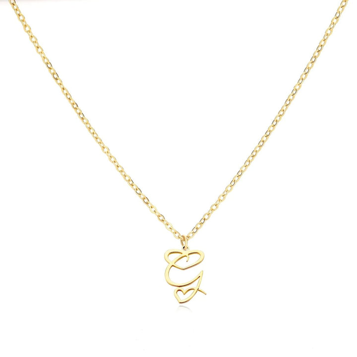BowLift | Dainty Heart Letter Initial Necklace