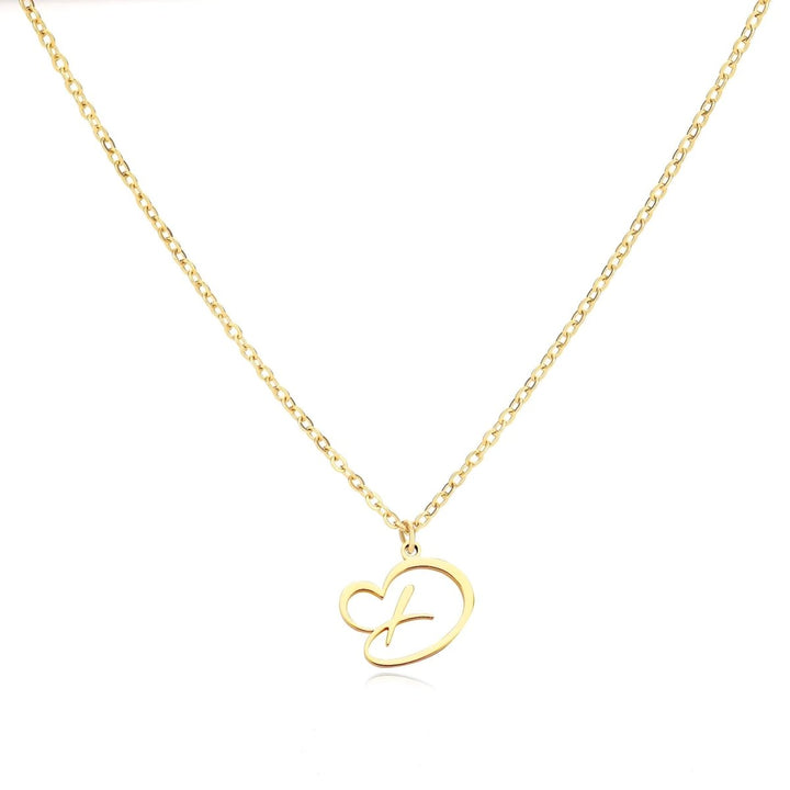 BowLift | Dainty Heart Letter Initial Necklace