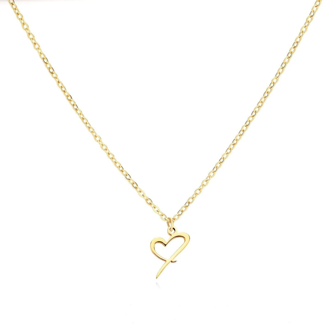 BowLift | Dainty Heart Letter Initial Necklace