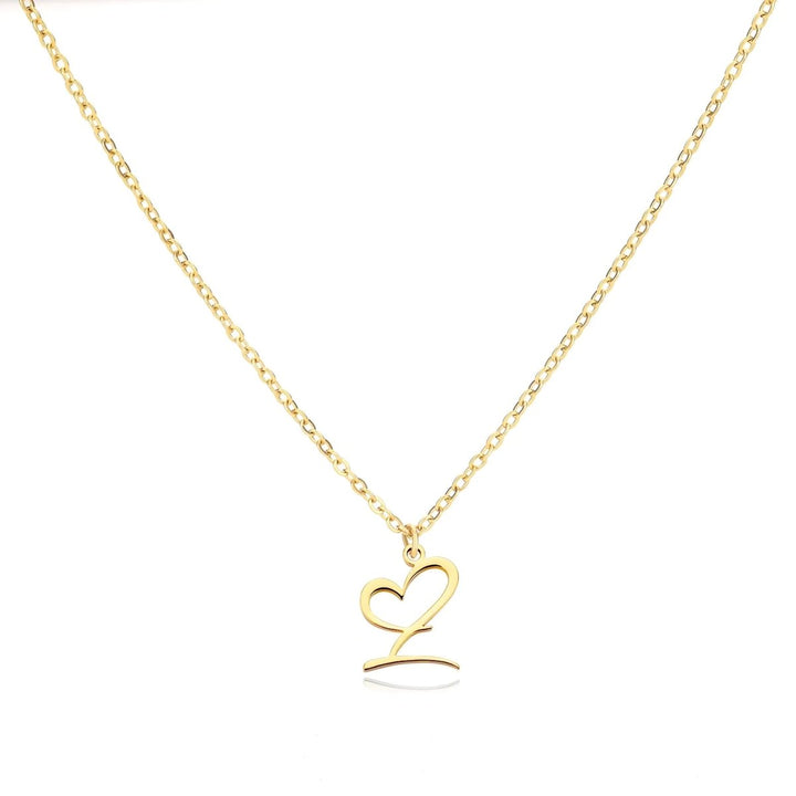 BowLift | Dainty Heart Letter Initial Necklace