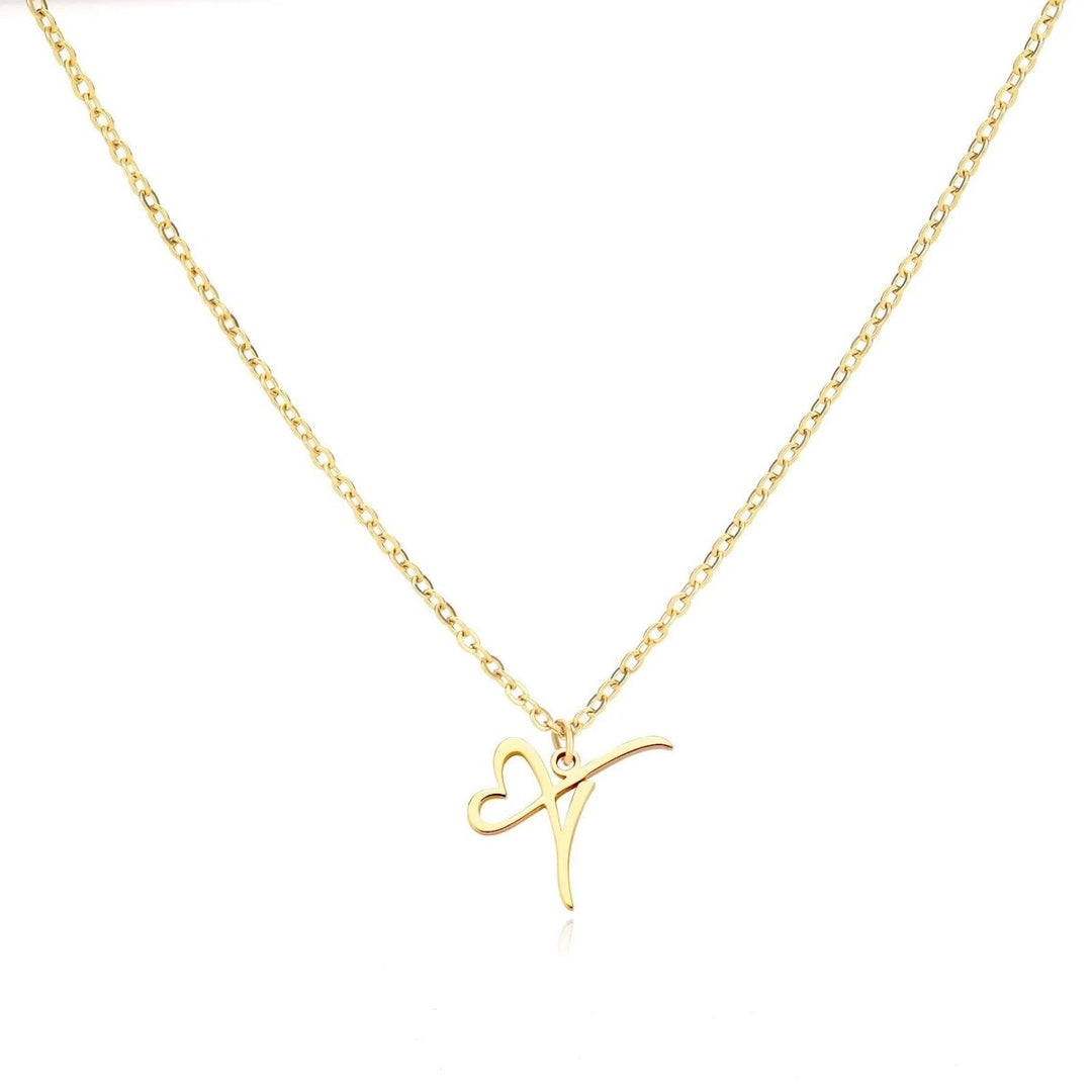 BowLift | Dainty Heart Letter Initial Necklace