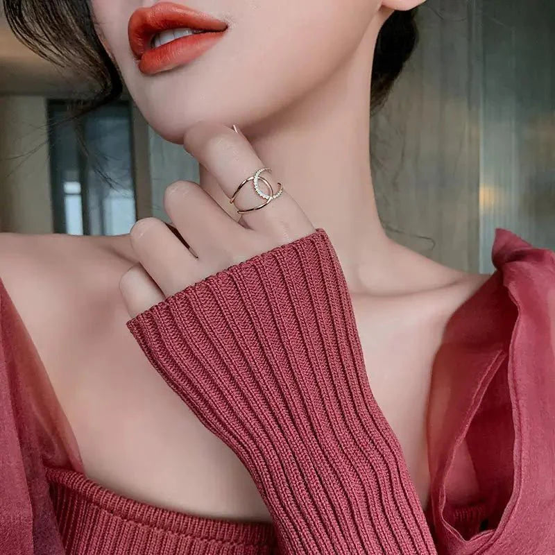 BowLift | Dainty Diamond Dual Wrap Adjustable Ring
