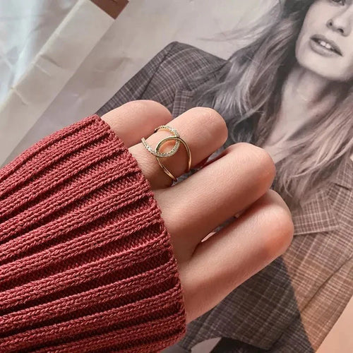BowLift | Dainty Diamond Dual Wrap Adjustable Ring