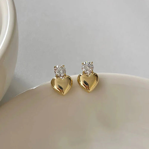 BowLift | Dainty Diamond Heart Stud Earrings