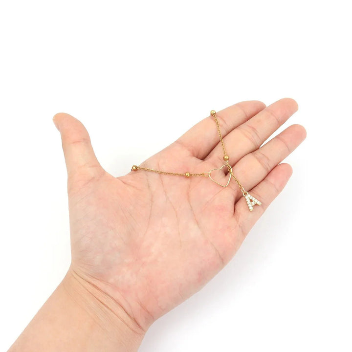 BowLift | Dainty Diamond Letter Initial Lariat Necklace