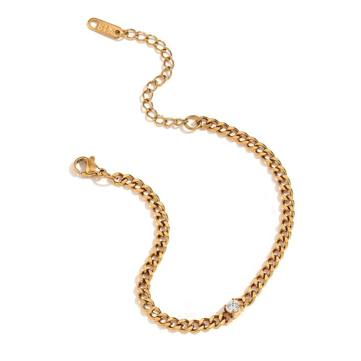 BowLift | Dainty Diamond Set Gold Cuban Bracelets