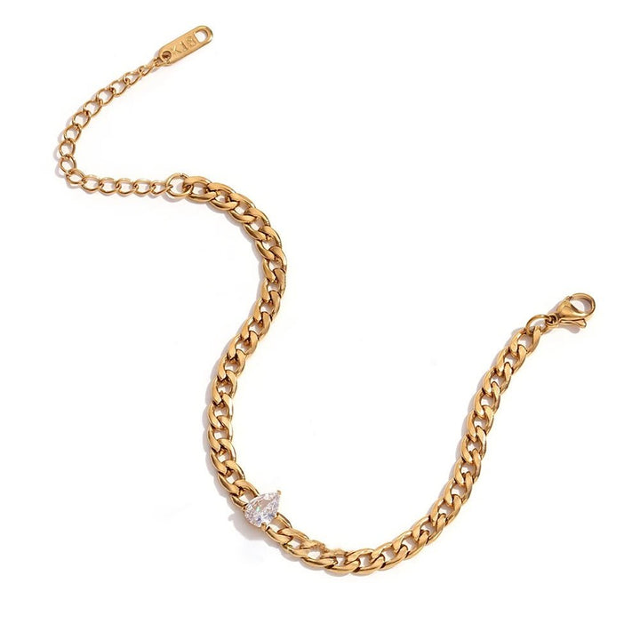 BowLift | Dainty Diamond Set Gold Cuban Bracelets