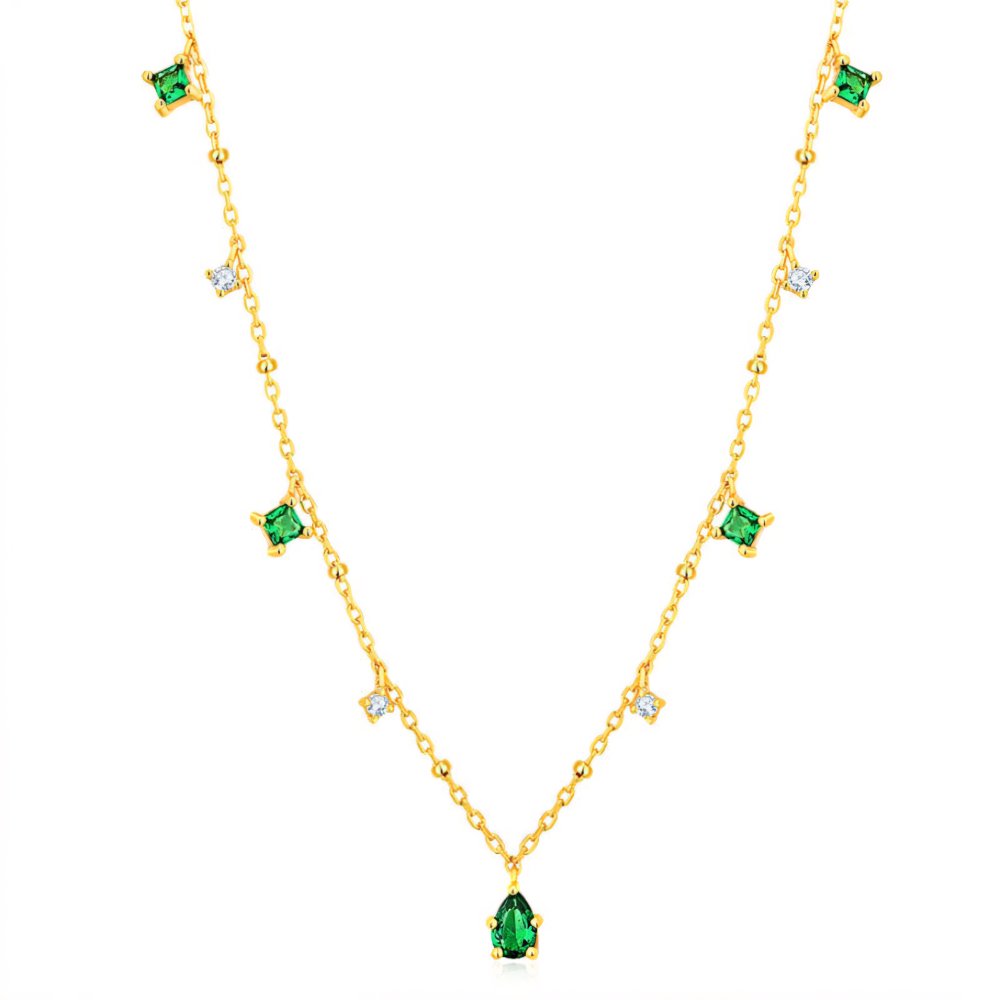 BowLift | Dainty Emerald Aurora Necklace