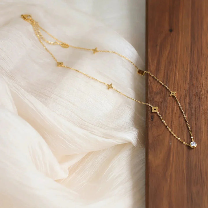 BowLift | Dainty Floral Diamond Centerpiece Necklace
