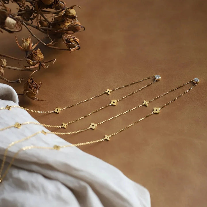 BowLift | Dainty Floral Diamond Centerpiece Necklace